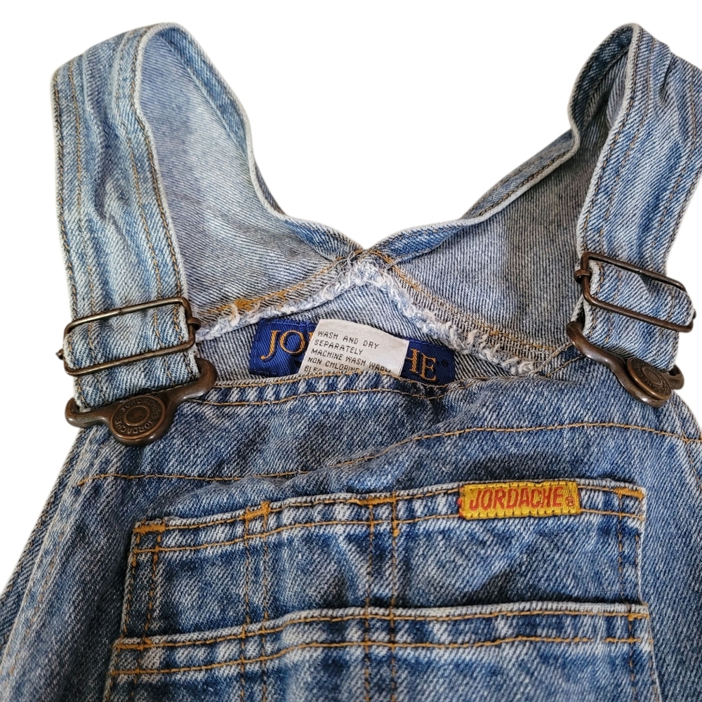 Vtg EUC Jordache Small Denim Blue Women's Overalls Logo - Picture 4 of 8